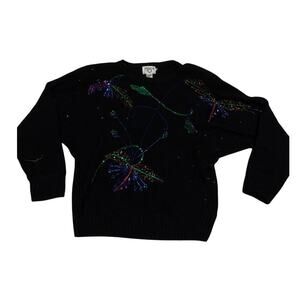Vintage Cervelle Lambswool Angora Embroidered Sweater